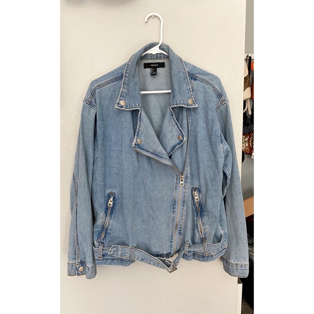 Forever21 Denim Moto Jacket